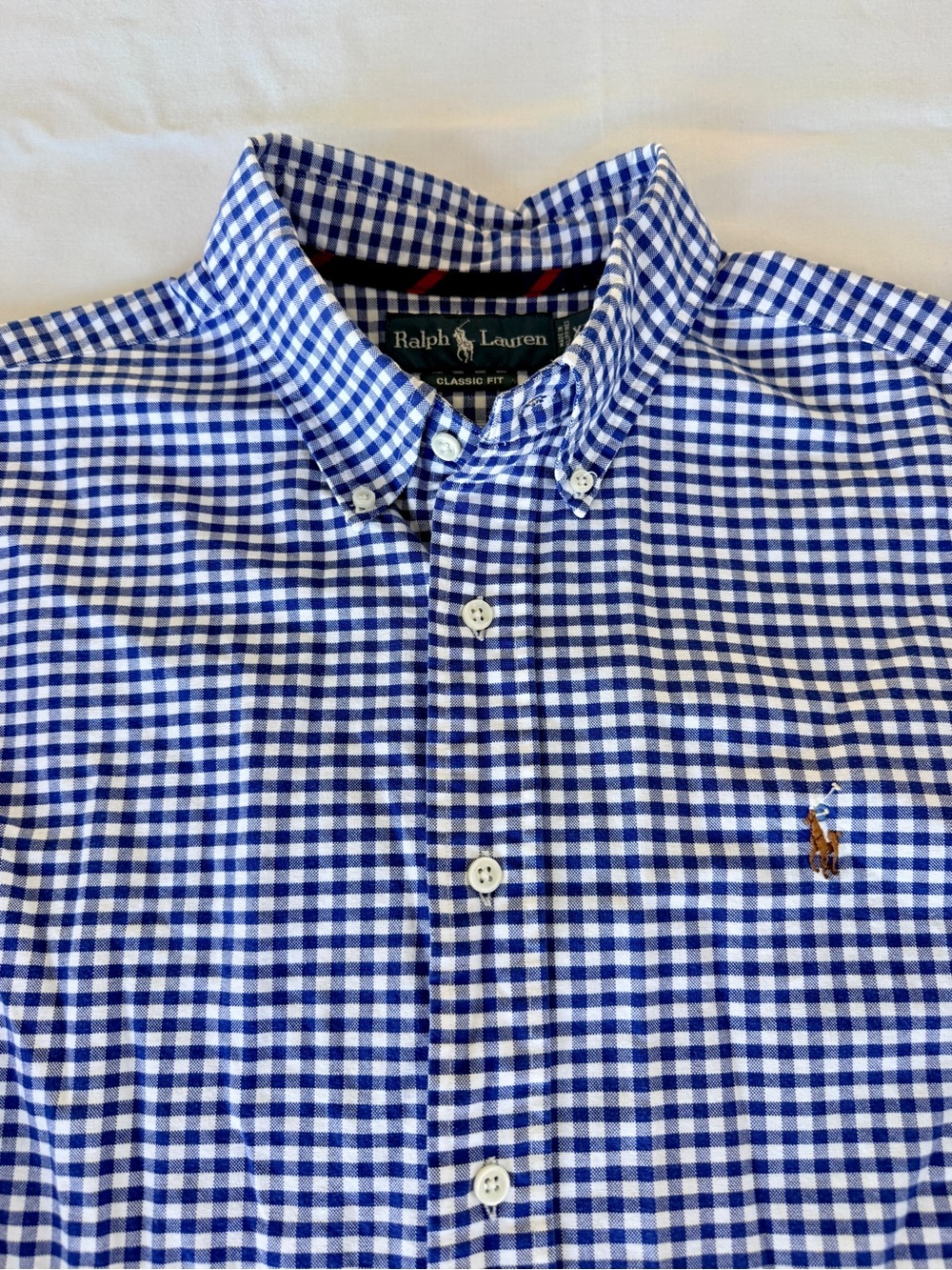 Polo Ralph Lauren Classic Fit Blue White Gingham Shirt Men’s XL